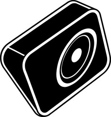 Wireless speaker vector silhouette white background