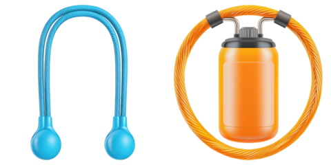 Jump rope clipart design for fitness tools in a flat vector style.