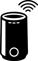 Wireless speaker vector silhouette white background