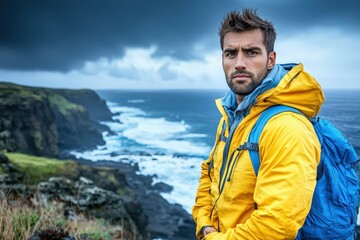 Naklejka premium Tree branches with white lush flowers against a blue sky, spring blossoms in gardens, close-up. Beautiful simple AI generated image