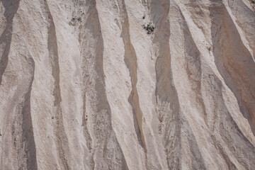 Chalk mining. Limestone quarry. Open-cast mining. Chalk hills. Chalk surface. Natural limestone.