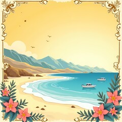 Obraz premium postcard with landscape