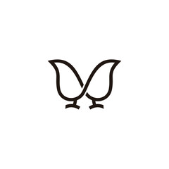 infinity linked bird simple curves geometric logo vector