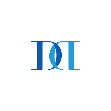 letters dd linked overlap colorful logo vector