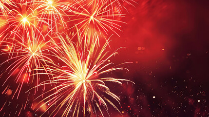 Fototapeta premium Explosive Displays of Color Light up the Night Sky During July Fireworks Celebration