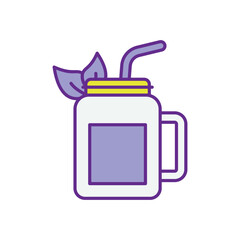 Detox Smoothie vector icon stock illustration