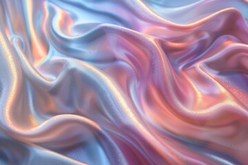 Obraz premium Iridescent Fabric Draped in Soft Pastel Hues