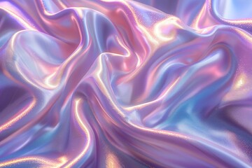 Obraz premium Iridescent Fabric Draped in Soft Pastel Hues