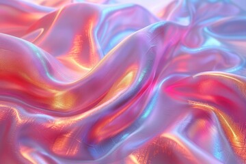 Obraz premium Iridescent Fabric Draped in Soft Pastel Hues