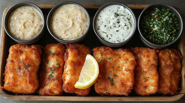 Crispy Fried Fish with Four Dipping Sauces