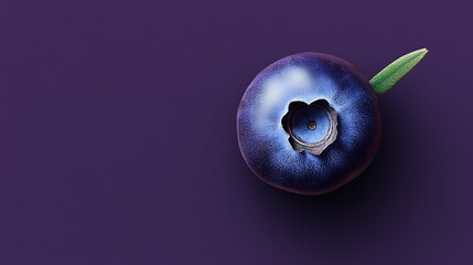 Blueberry is shown on a purple background. The blueberry is the main focus of the image, and it is...