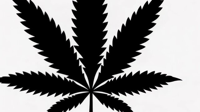 Cannabis leaf silhouette representing culture and natural healing in contemporary design