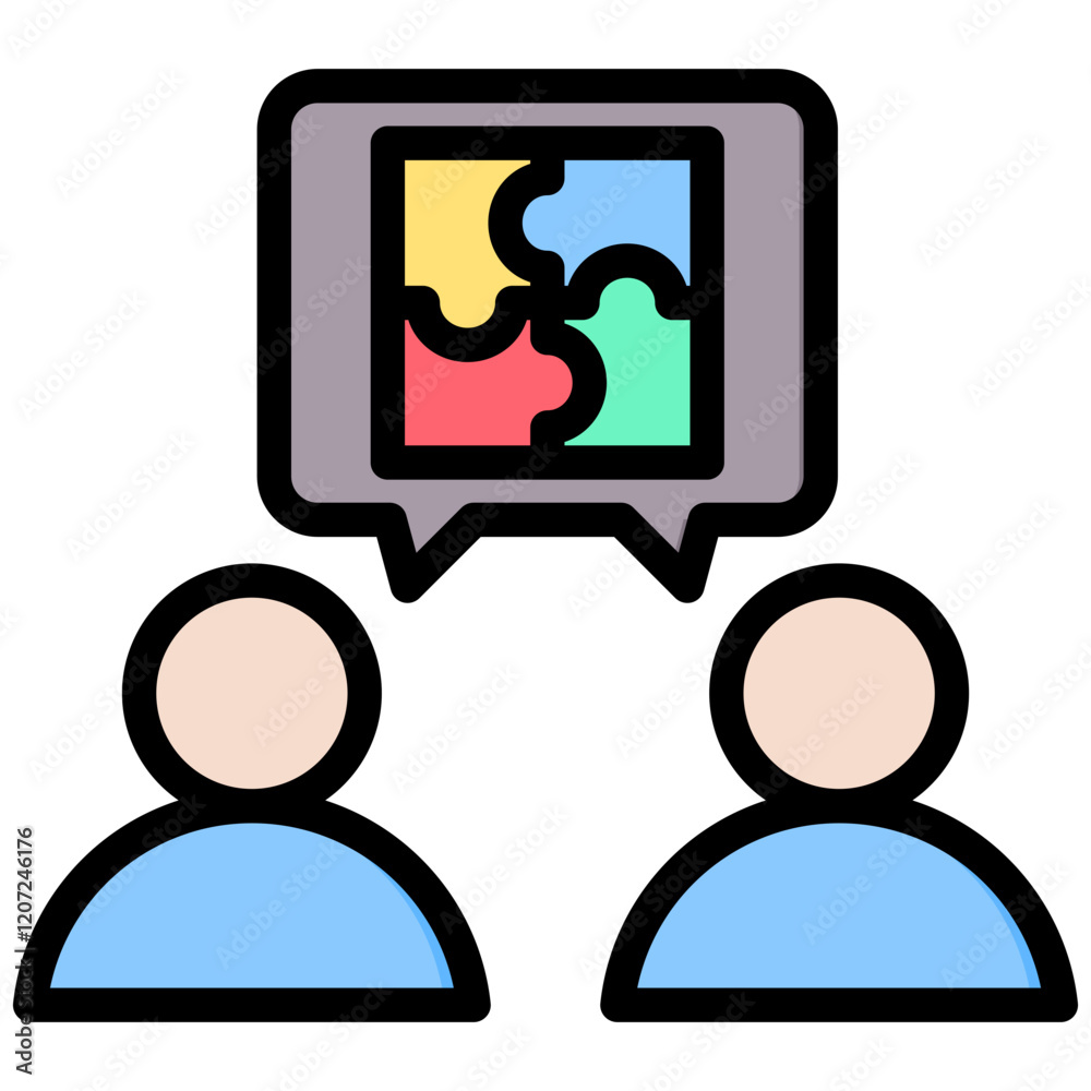 Poster Problem Solving Outline Color Icon