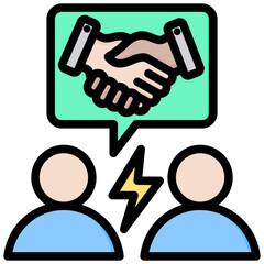 Fototapeta premium Conflict Resolution Outline Color Icon