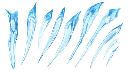 Obraz premium Set of icicles isolated on white background