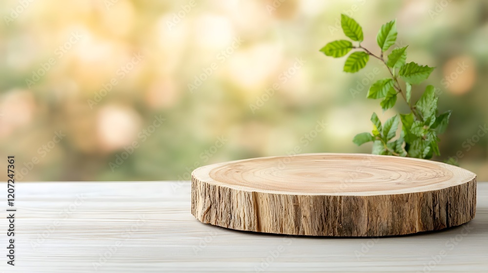 Poster detailed side view of a rustic wooden plate used as a background enhanced by a warm bokeh glow perfe