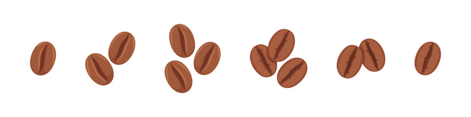 Coffee icon. Coffee bean vector set. Coffee bean sign. Isolated caffeine icon.