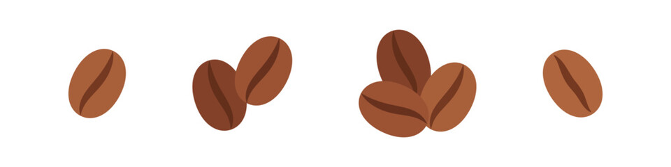 Coffee icon. Coffee bean vector set. Coffee bean sign. Isolated caffeine icon.