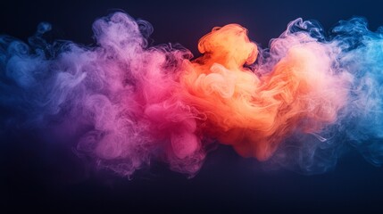 Fototapeta premium Abstract Pink and Orange Smoke Clouds