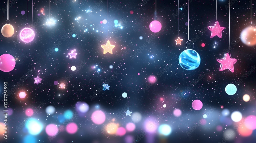 Aufkleber mesmerizing cosmic seamless pattern featuring ethereal galaxies and scattered stars in a captivating