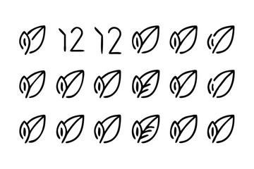 leaf line icon sets