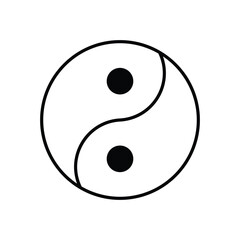 Ying Yang vector icon stock illustration