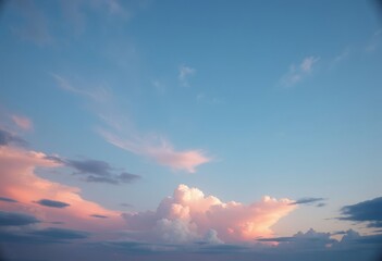 Sky with pink and white clouds