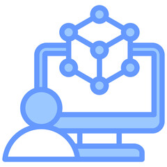 Simulation Blue Icon