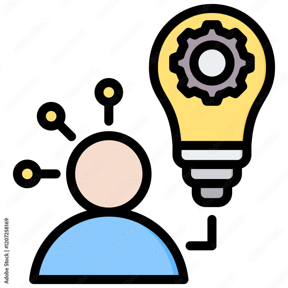 Poster skill development outline color icon