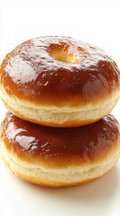 Delicious Glazed Donuts Stacked High Ready to Eat Sweet Treat Bakery Food