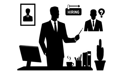 HR Interview and Job Recruitment Concept Vector