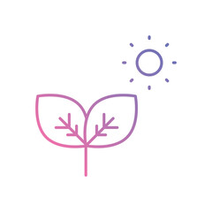 Naturopathy Leaf & Sun vector icon stock illustration