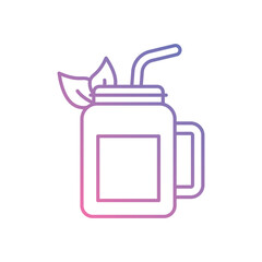 Detox Smoothie vector icon stock illustration