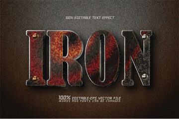 iron rusty text effect