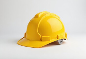 Yellow hard hat with adjustable back on white background