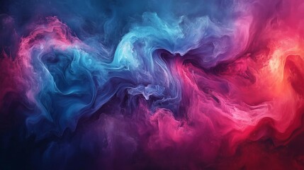 Abstract swirling colors create a cosmic nebula effect