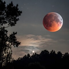 moon over the clouds
