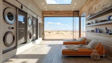 Modern Desert Home with Laundry Room and Panoramic View
