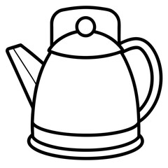 Simple Kettle Line Illustration