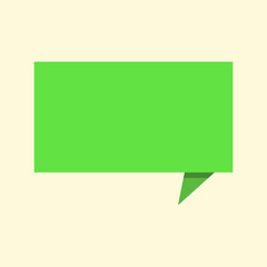 Vector illustration of a blank green speech bubble with a minimalist design.