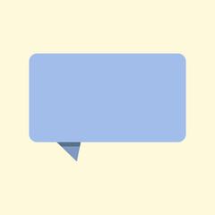 Vector illustration of a blank blue speech bubble with a minimalist design.