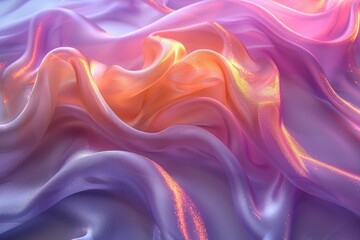 Obraz premium Shimmering Pastel Fabric Draped in Soft Waves