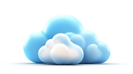 Obraz premium A fluffy white cloud with raindrops falling against a white background.
