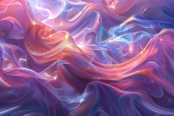 Obraz premium Glittering Cosmic Fabric Swirls in Hues of Purple Pink and Blue