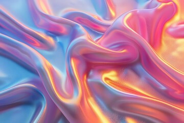 Fototapeta premium Abstract iridescent fabric folds in pastel colors