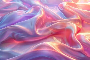 Obraz premium Iridescent Silk Fabric Draped in Soft Pastel Hues