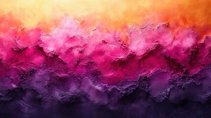 Fototapeta premium Abstract colorful gradient with layers of powdery textures transitioning from warm oranges to cool purples