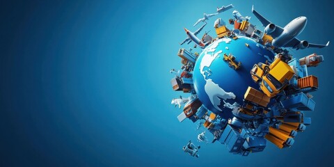 Global Logistics and Transportation Network: Worldwide Delivery and Commerce