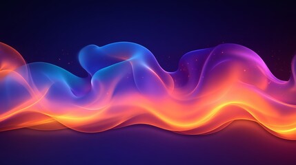 Obraz premium Abstract Colorful Waves Flowing Dynamically Across Dark Background