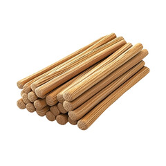 Stacks of Natural Wooden Sticks on a Transparent Background